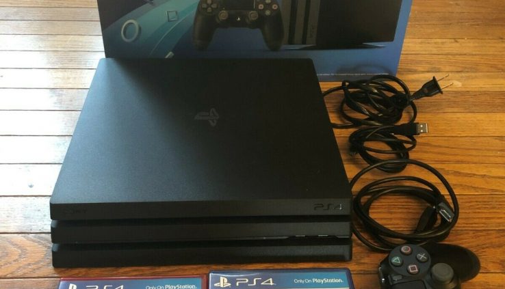 Sony PlayStation 4 Pro 1TB 4K Console – Jet Unlit Comprises 2 Video games