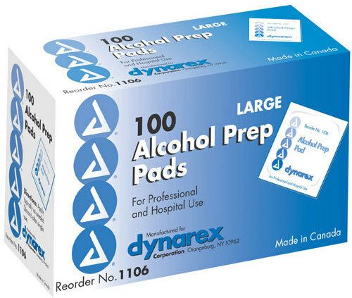 LARGE SIZE ALCOHOL PREPS PREP PADS SWABS WIPES 100/BOX BRAND NEW !