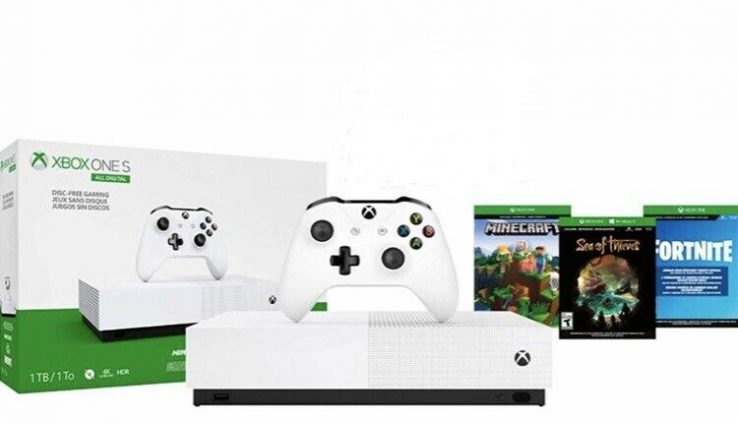 Microsoft Xbox One S 1TB Console – Disc Free w/ 3 Games FortNite Minecraft
