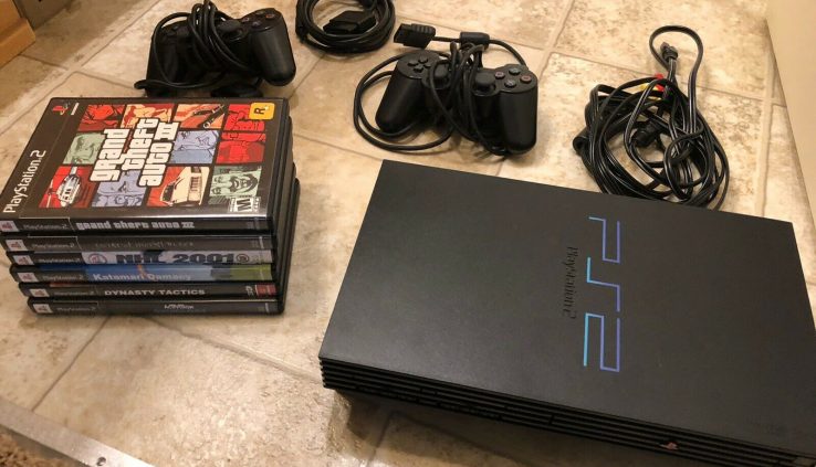 Sony Playstation2 PS2 Stout Console With Video games And Controllers. Works. GTA