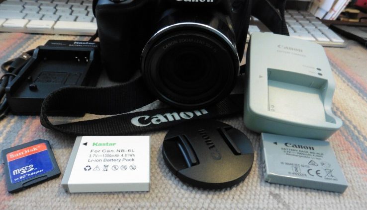 Canon PowerShot SX530 HS 16MP Digital Camera BUNDLE extra battery and charger