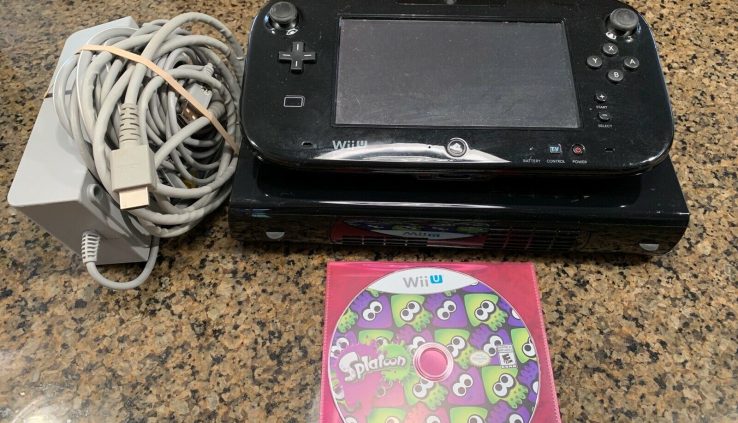 Nintendo Wii U 32GB Console Bundle Lot TESTED + Splatoon Game Disc