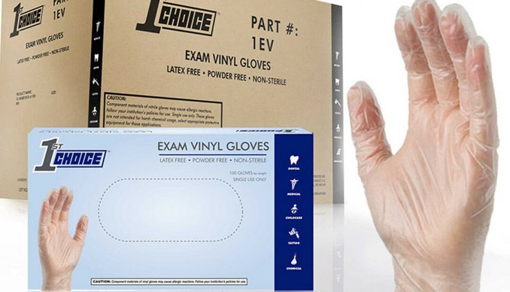 1st Resolution Certain Exam Vinyl Latex Free Disposable Gloves (Case of 1000)
