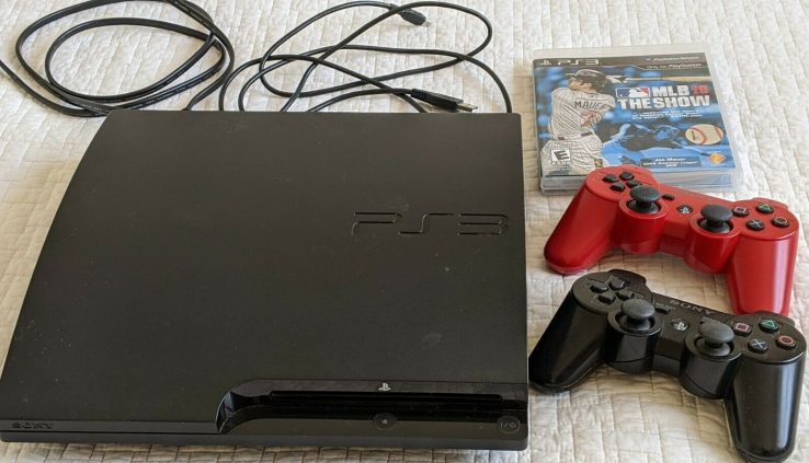 Sony PlayStation 3 Slim 320GB Console (CECH-3001B) +2 Controllers – Working