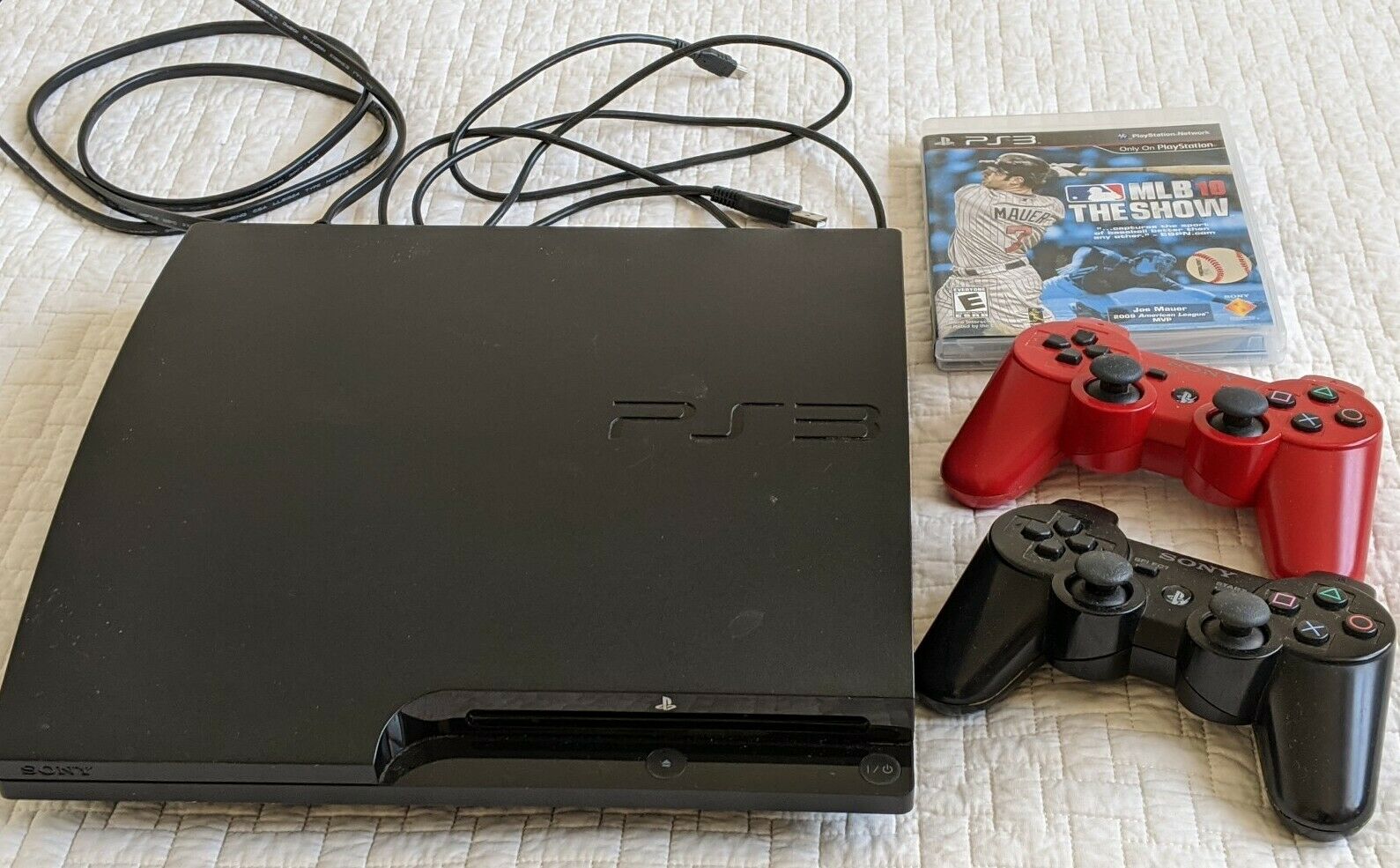 Sony PlayStation 3 Slim 320GB Console (CECH-3001B) +2 Controllers ...