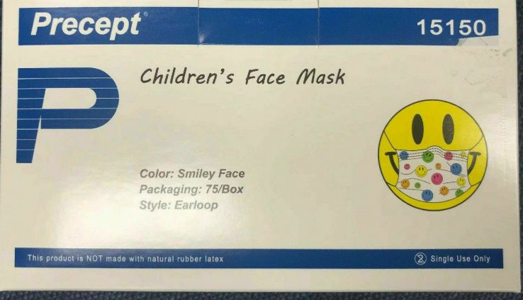 BOX OF 75 CHILD FLU PROTECTION SURGICAL MASKS EARLOOP with CHARACTERS !! Now now not 50!