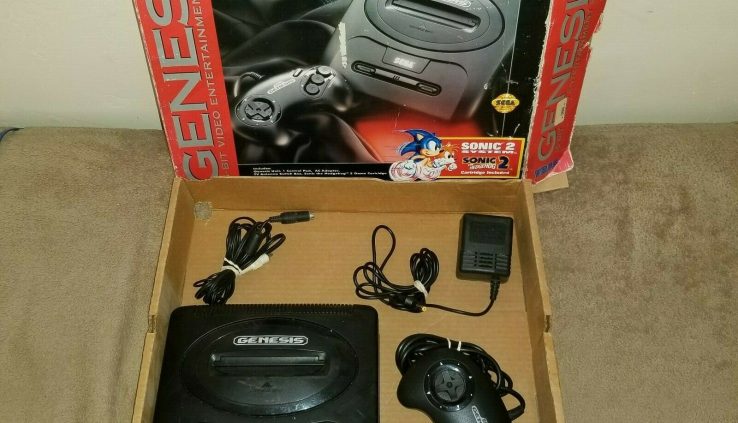 Sonic 2 System With Field and all cords! (Sega Genesis) TESTED! Rare Store Variant