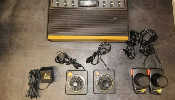 Atari 2600 Woodgrain 6 Swap Device Joysticks, Paddles, Games!!  TESTED!!