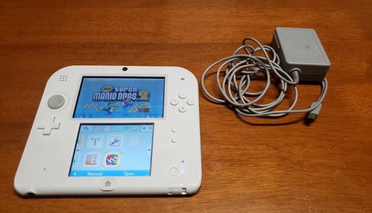 White/Purple Nintendo 2DS Console with Contemporary High-quality Mario Bros 2 Preinstalled