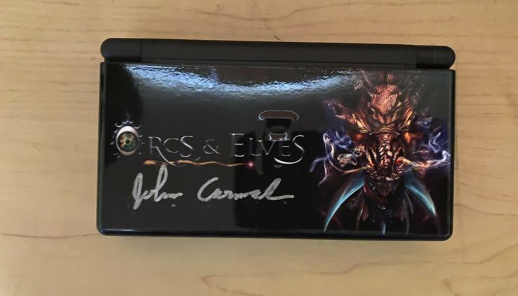 Nintendo DS Lite Signed by John Carmack – Onyx Shadowy with Orcs & Elves skin