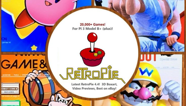 64GB RetroPie 4.4 SD Card – 22000+ Games 40+ Programs – Raspberry Pi 3, 3B, 3B+