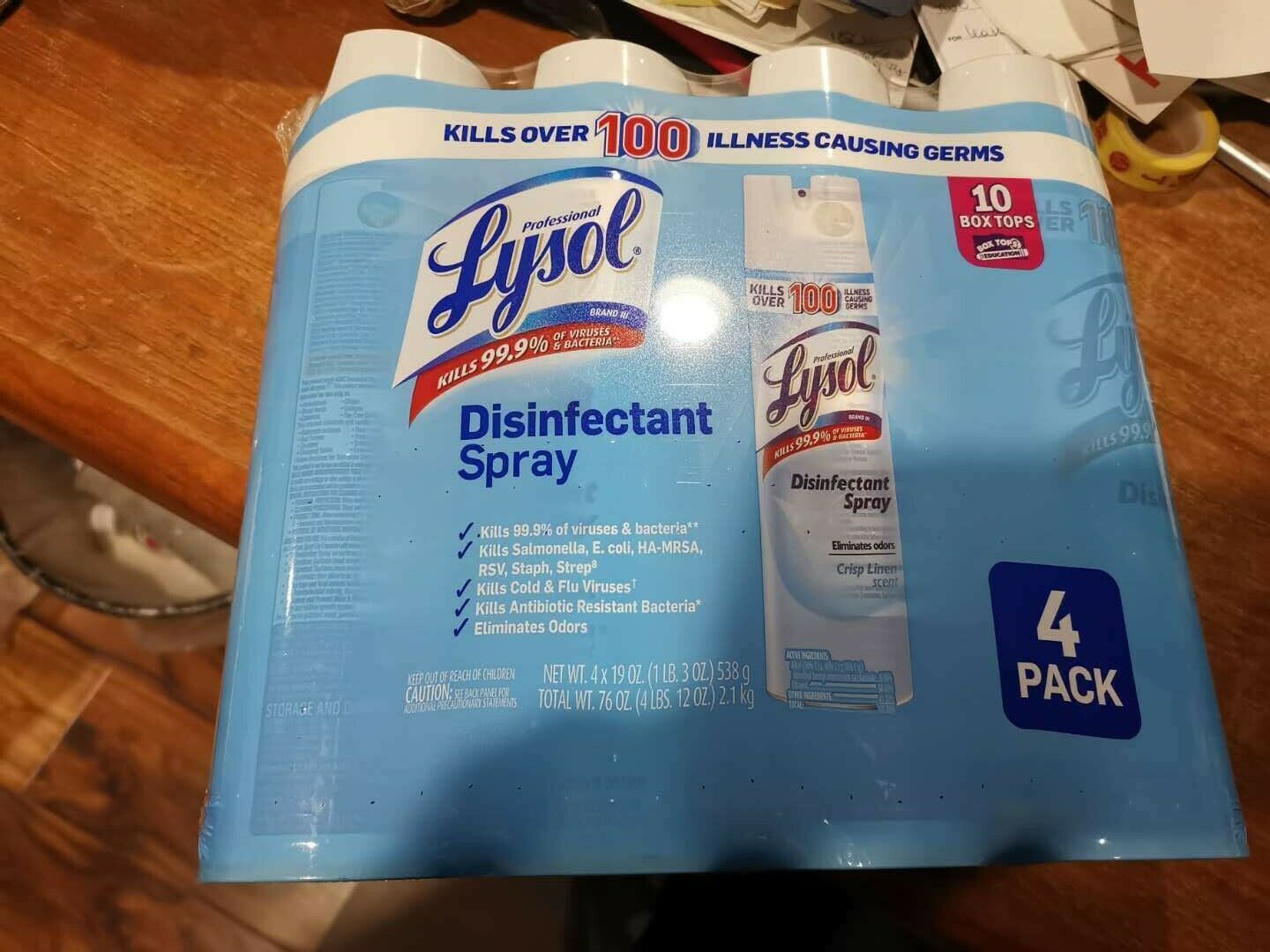 Lysol Disinfectant Spray, Crisp Linen, 19Ounce Bottle (4 Pack