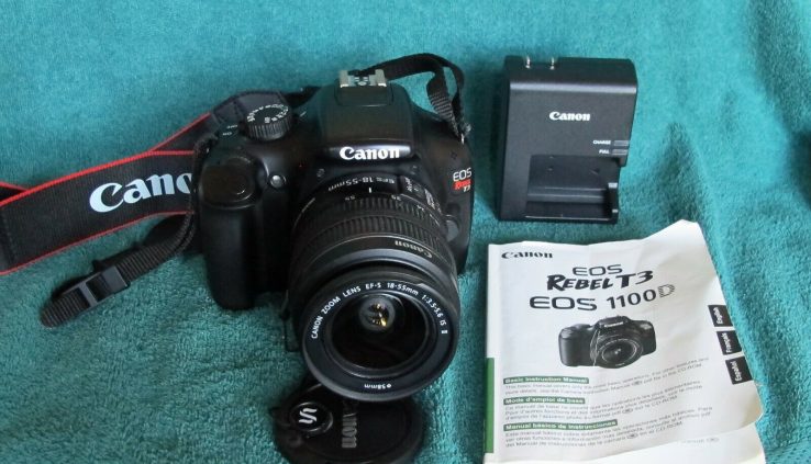 Canon EOS Revolt T3 DSLR Camera with EF-S 18-55mm IS II Lens & Extra Mint