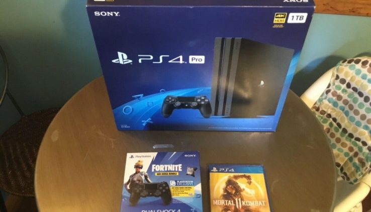 Sony PS4 Official 1TB Console 7215B Bundle, Fortnite, Mortal Kombat 11 All Sealed