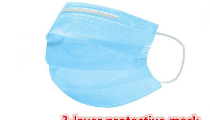 10/50 Disposable Face Masks For Anti Flu 3 Ply Security Masks