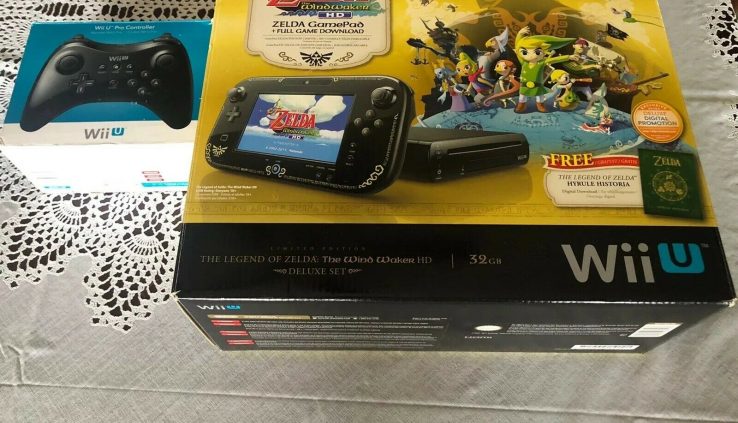 Nintendo Wii U Wind Waker Zelda model Console Full In Box Examined W/ Extras