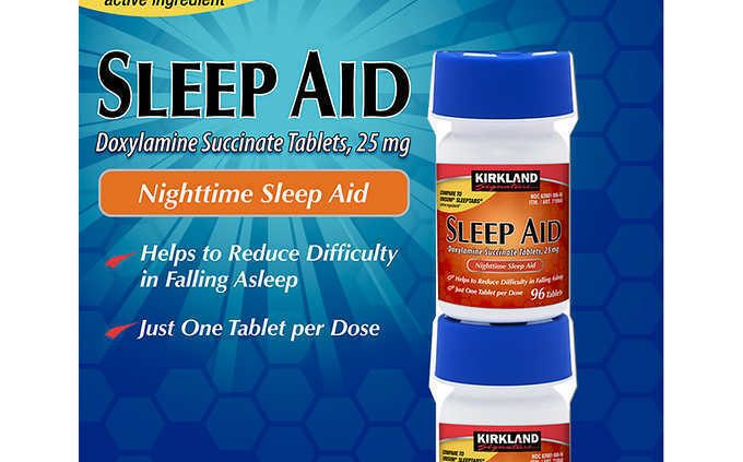 Kirkland Signature Sleep Lend a hand Doxylamine Succinate 25mg Tumble Asleep Mercurial Tablets