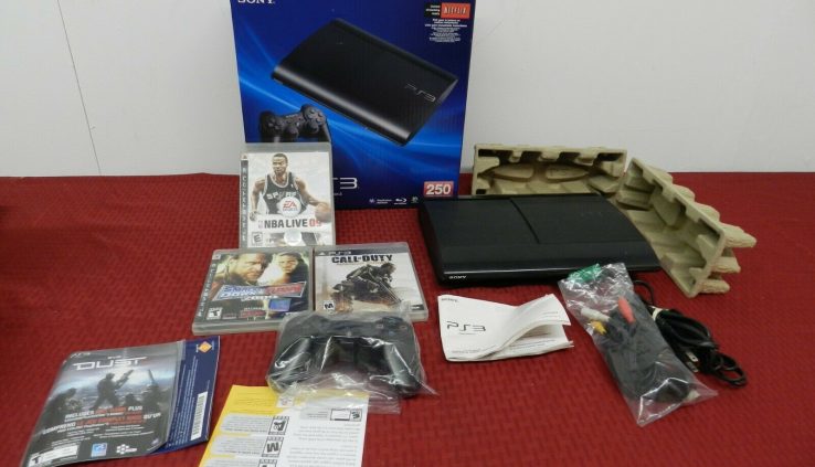 Sony PlayStation 3 Launch Edition 250GB Shaded Console W/ 3 Video games