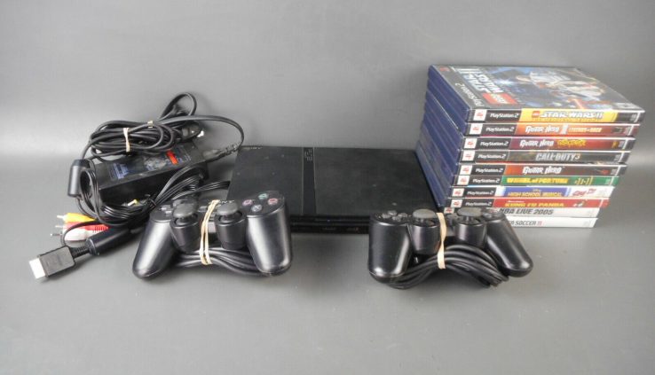 Sony PlayStation 2 Slim  SCPH-77001 Bundle Examined 10 Games, cables