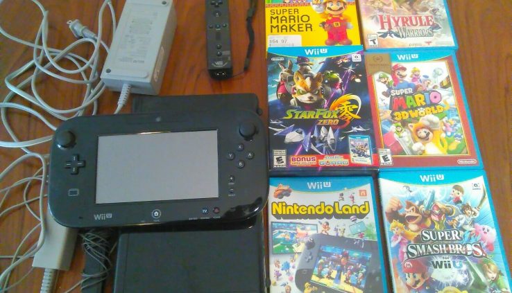 Nintendo Wii U Shadowy 32gb + Gamepad and All Cables. 6 Games, Wii Some distance off incorporated