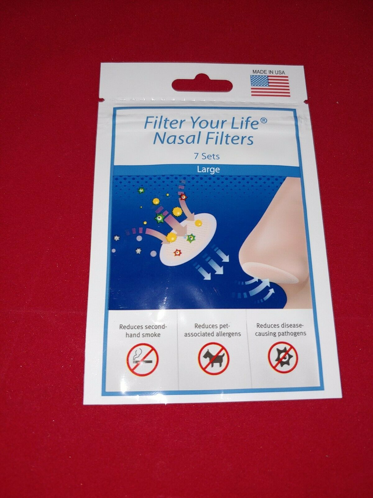 First Defense FilterYourLife Nasal Filter Shows, Allergy symptoms, SHARK TANK, 7pr Lg