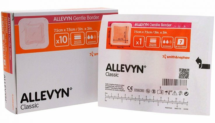 Smith & Nephew 66800276 Allevyn Gentle Border 3 in. x 3 in. (Box of 10)