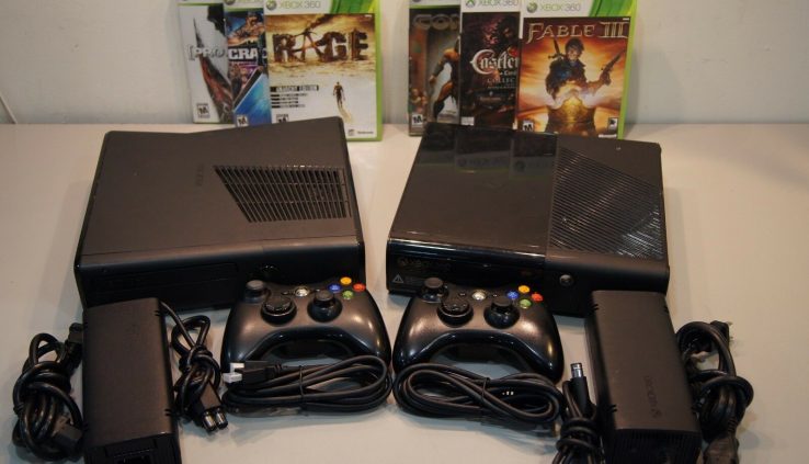 1 Microsoft XBOX 360 Bundle w/ 2 Games – 4GB, 250GB, 320GB, 500GB