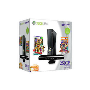 Microsoft Xbox 360 Kinect Holiday Bundle 250GB Quiet Unlit Console