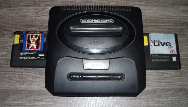 Sega Genesis with 2 Games Console Easiest MK-1631 Examined and Working