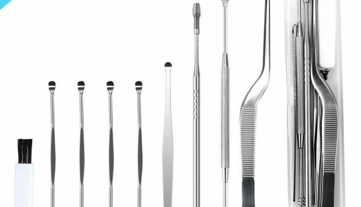 9Pcs Knowledgeable Ear Cleaning Equipment 360° Ear Wax Elimination Instrument 100 percentStainless Steel