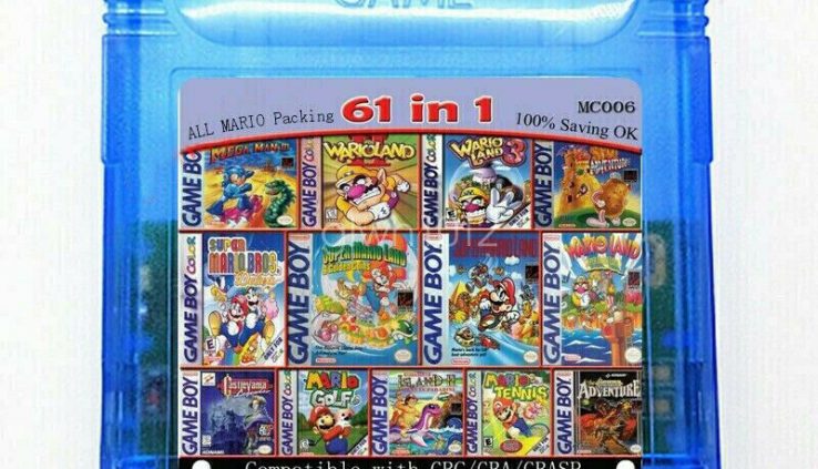 61 in 1 Game Boy Strategy Color GBC SP Multicart Cartridge Gigantic Mario
