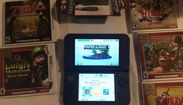 Nintendo Recent 3DS XL Dim W/recent Charger, & 6 Games, 5 Sealed & 1 Ragged