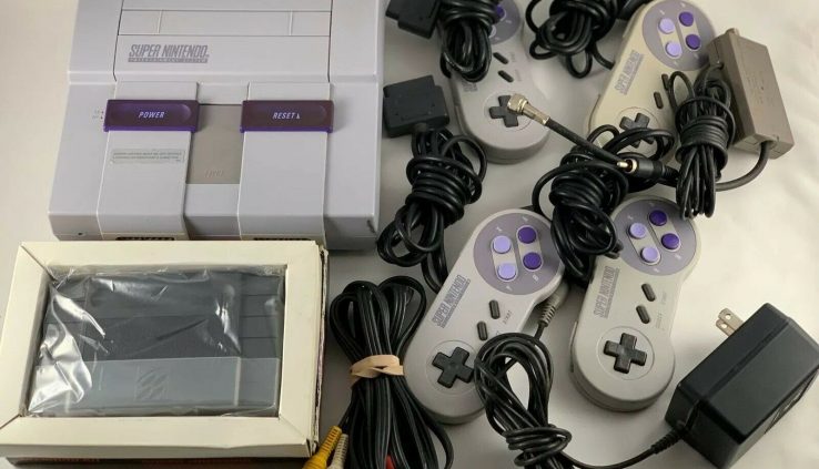 1991 Immense Nintendo Long-established SNS-001 4 Controllers Examined And Works!!!!