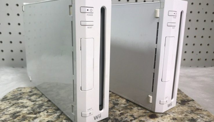 2 Nintendo Wii System White Console RVL-001 For Parts or Restore Learn Description