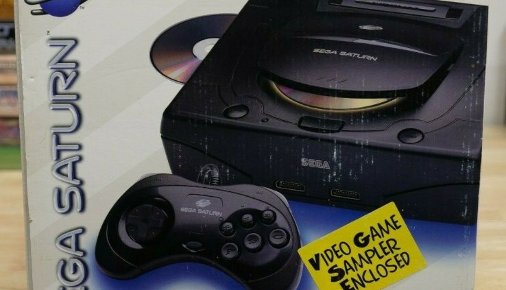 Sega Saturn Console – COMPLETE WITH ORIGINAL BOX + 3 GAMES + S-VIDEO (MK-80000A)