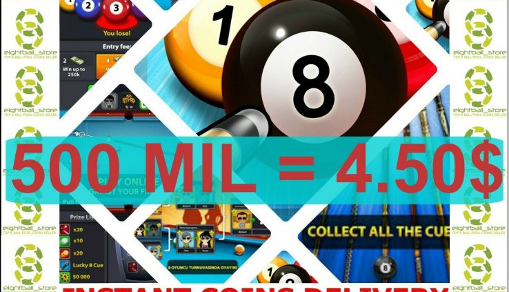 8 Ball Pool Money – 500 MILLION + BONUS | DELIVERY IN 1 HOUR | TRANSFER OR AC