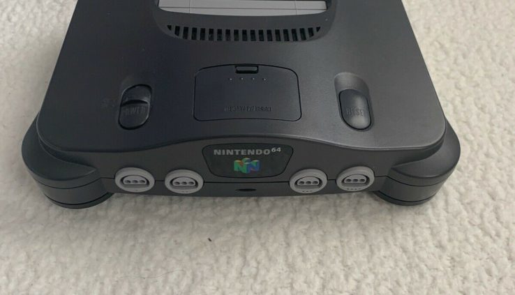 Charcoal Grey Nintendo 64 (Console w/ Energy Twine) And a pair of Video games