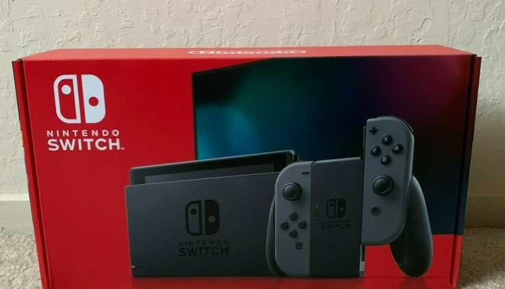 NEW Nintendo Switch Grey Console Machine with Grey + Grey Pleasure Con 32GB