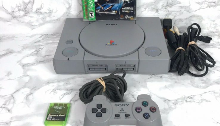 Sony Ps1 PS1 One Console Bundle, Driver, Memory Card