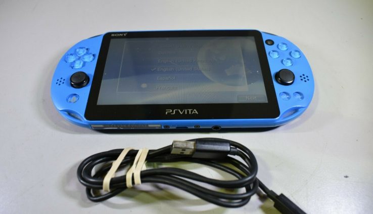 Sony Ps-Vita Slim Blue PCH2001 veteran but in steady situation free steady stick #M23