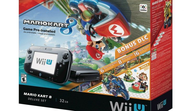 Nintendo Wii U Console 32GB Mario Kart 8 Deluxe Blueprint Game Pre-Installed Machine