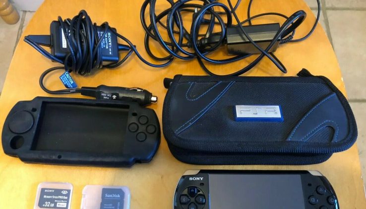 Sony PSP 3001 PlaystationPortable Device Murky Bundle Lot Case Memory Stick And many others