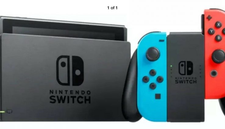 Nintendo Switch Neon Crimson and Neon Blue Joy-Con CONSOLE SHIPS NOW!