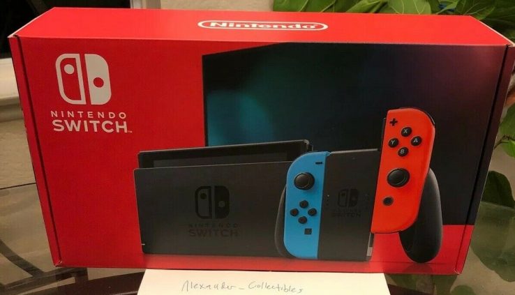Nintendo Switch 32GB Console w/ Neon Blue & Neon Crimson Pleasure Con *NEW IN HAND*