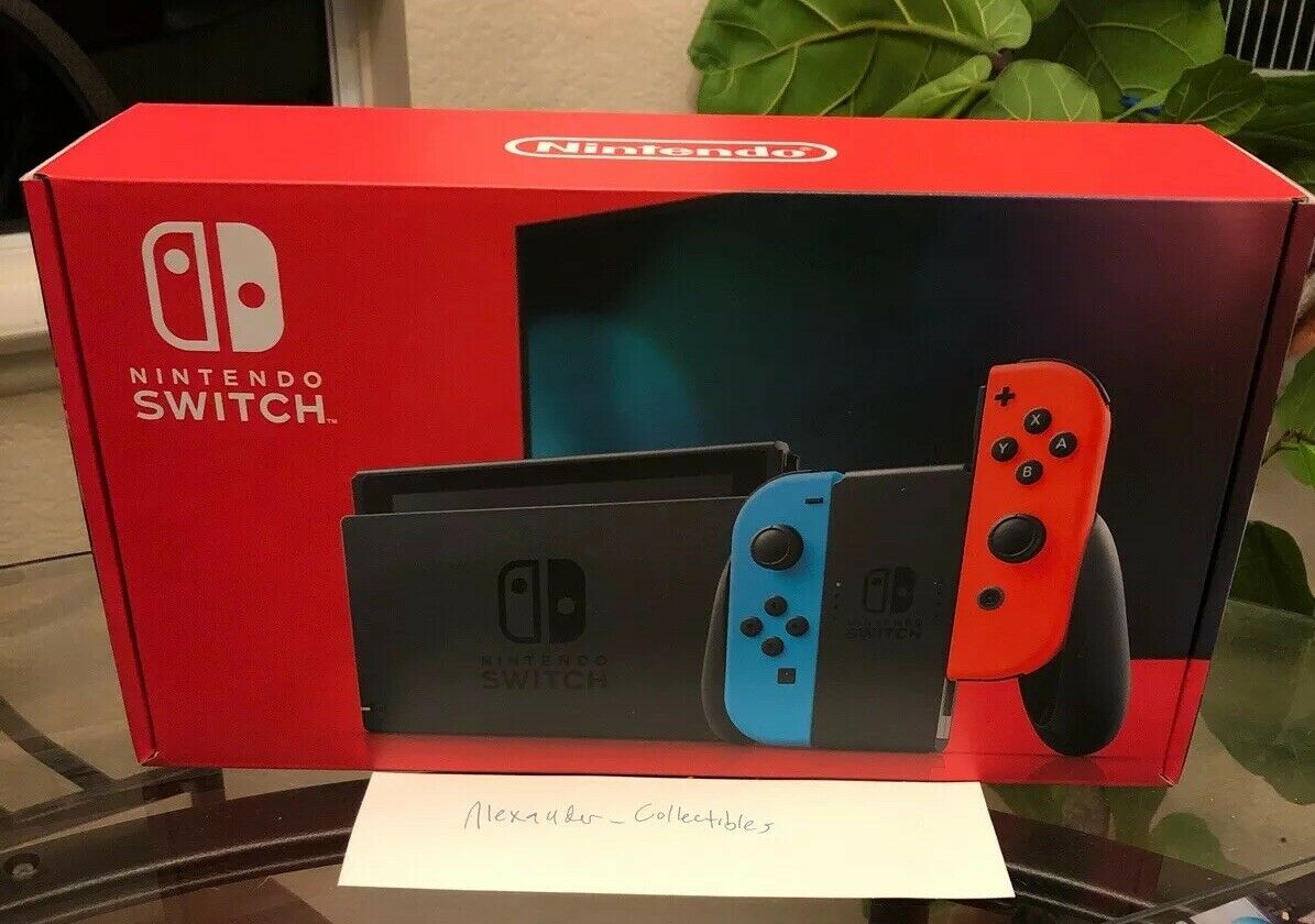 Nintendo Switch 32GB Console w/ Neon Blue & Neon Crimson Pleasure Con ...