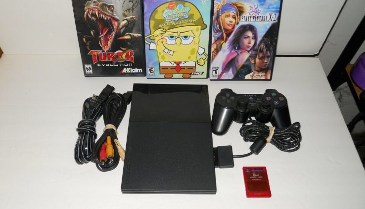 Sony PS2 PlayStation 2 Slim Console Bundle w/ Wired Controller + Free Video games