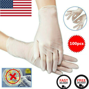 100pcs Transparent Elastic Gloves Latex Rubber Free Powder Anti Air pollution Gloves