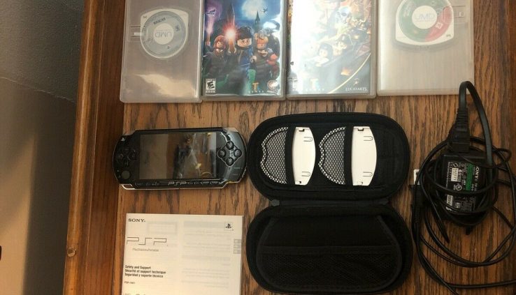 Sony PlayStation Transportable Worth Pack – Black (PSP-1001K) And Game Lot