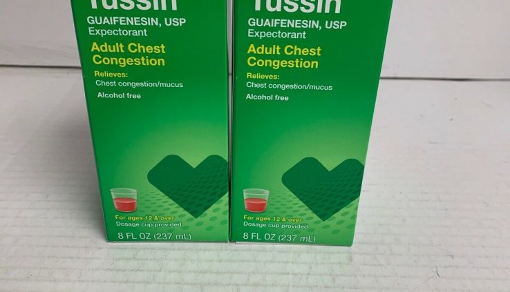 Lot of 2 Maximum Strength Tussin Cough + Mucus Relief Non Drowsy 8oz 04/2021