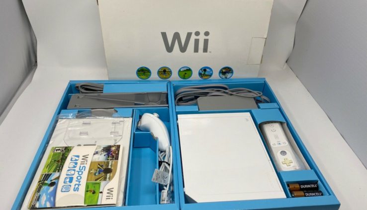 Nintendo Wii Sports activities Console Complete in Field CIB Very perfect Condition